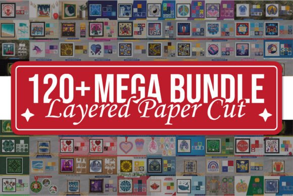Download 3D Layered Paper Cut Mega Bundle - Red Collection