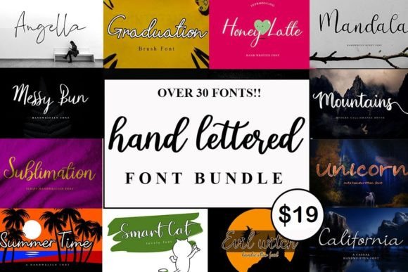 Download Handlettered Font Bundle - Red Collection