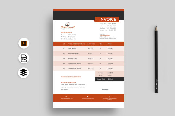 Download Black and Red Business Invoice Template - Red Collection