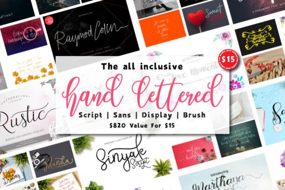 Download Hand Lettered Font Bundle - Red Collection