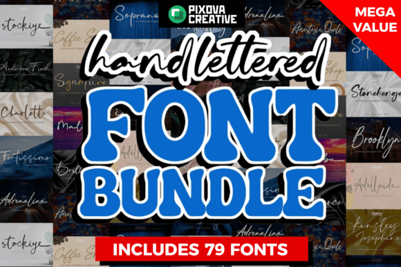 Download Mega Handlettered Font Bundle - Red Collection