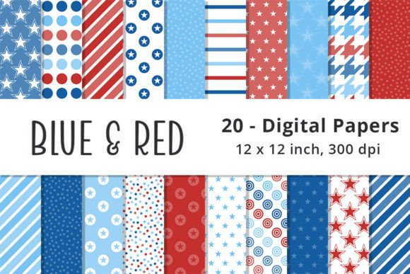 Download Red, White, and Blue Digital Paper - Red Collection