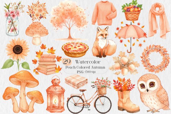 Download Peach Colored Autumn Clipart - Red Collection