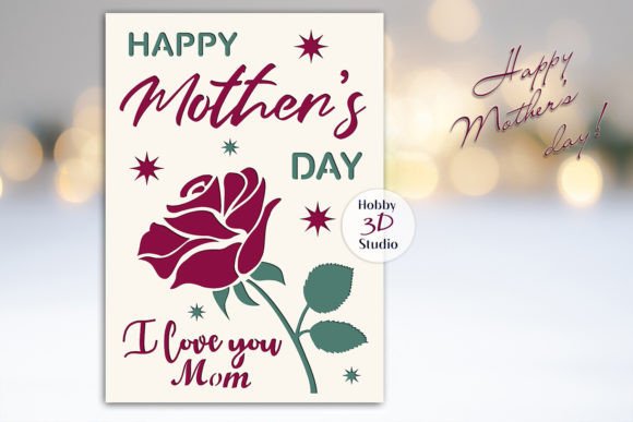 Download Mother's Day Card SVG, Colored Card SVG - Red Collection