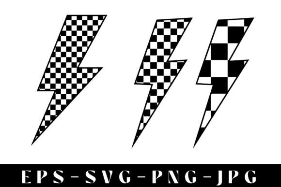 Download Checkered Lightning Bolt Svg, - Red Collection