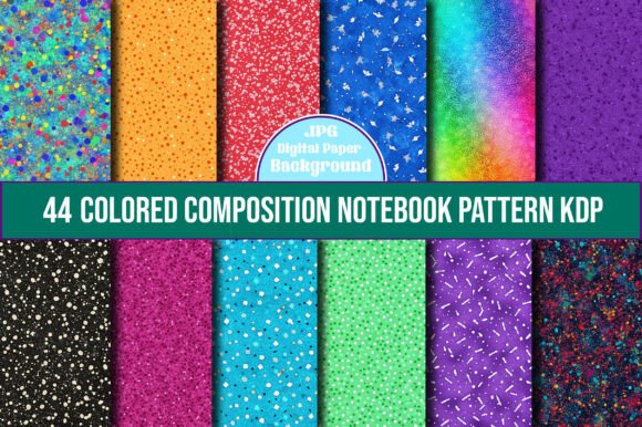 Download Colored Composition Notebook Pattern KDP - Red Collection