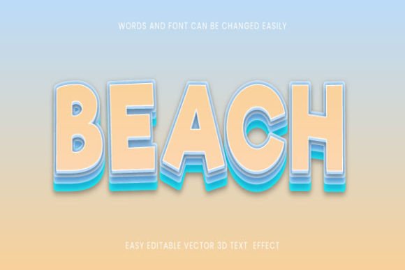 Download Beach -  Editable 3d Text Design Font - Sign font Collection
