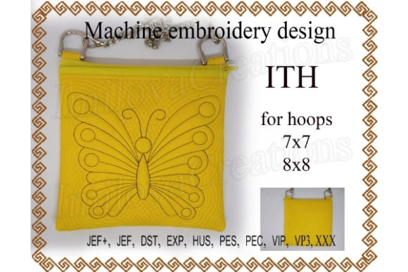 Download Cosmetic Bag Zippered Bag Butterfly - in the Hoop - Red Collection